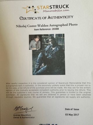 Autógrafo juego de tronos Nikolaj Coster-Waldau