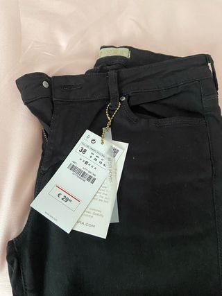Pantalón Vaquero Zara Negro Nuevo