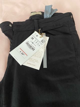 Pantalón Vaquero Zara Negro Nuevo