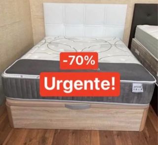 Cama doble con canapé y colchón incluidos