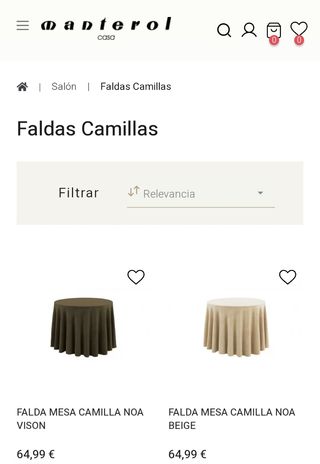 Falda Mesa Camilla 90cm Beige
MANTEROL (INVIERNO)