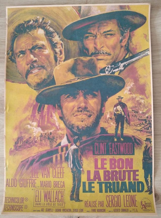 Póster en francés "El bueno, el Feo y el malo"