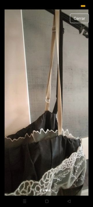 Vestido de fiesta negro y verde oliva