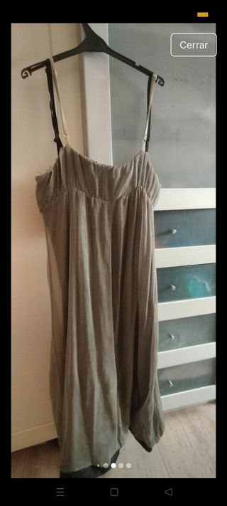 Vestido de fiesta negro y verde oliva