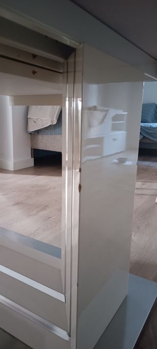 Mesa Comedor Extensible Blanca y Plateada