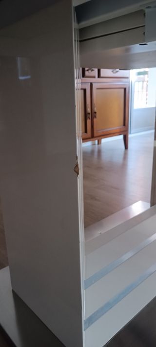 Mesa Comedor Extensible Blanca y Plateada