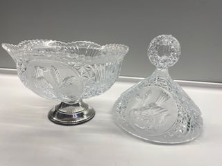 Porta cioccolatini cristallo e argento