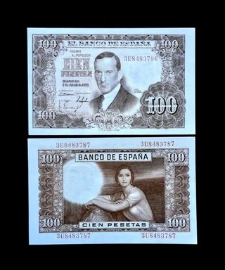 1953 SIN CIRCULAR ESPAÑA 100 PESETAS 