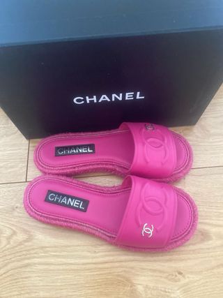 Chanel Sandalias Fucsia