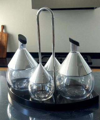 Set condimenti BMF vintage vetro e metallo