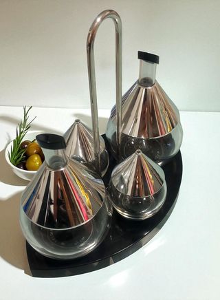 Set condimenti BMF vintage vetro e metallo