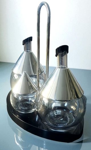 Set condimenti BMF vintage vetro e metallo