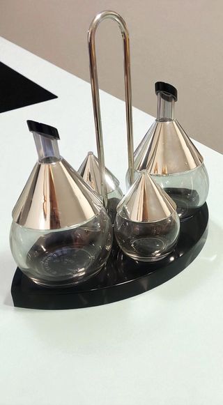 Set condimenti BMF vintage vetro e metallo