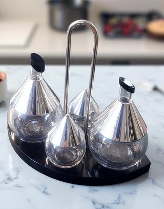 Set condimenti BMF vintage vetro e metallo