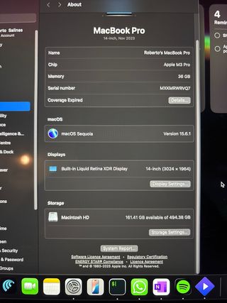 MacBook Pro M3 Pro 36GB RAM 512GB SSD