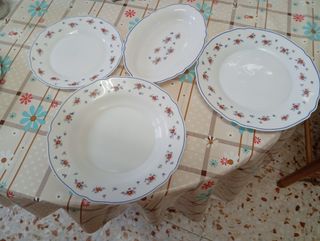 Vajilla de cerámica con flores en total 23 piezas