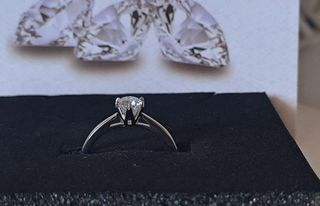Anello Argento 925 con Diamante Moissanite 0,5 Ct