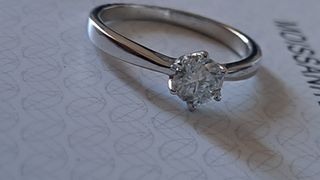 Anello Argento 925 con Diamante Moissanite 0,5 Ct
