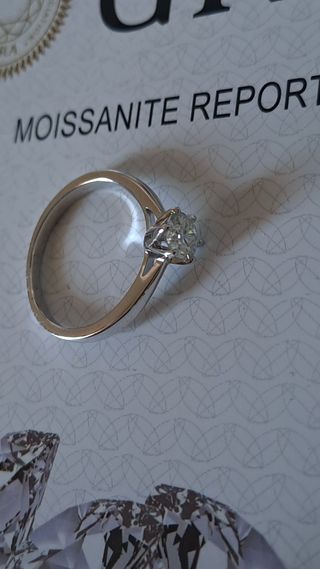 Anello Argento 925 con Diamante Moissanite 0,5 Ct