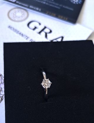 Anello Argento 925 con Diamante Moissanite 0,5 Ct