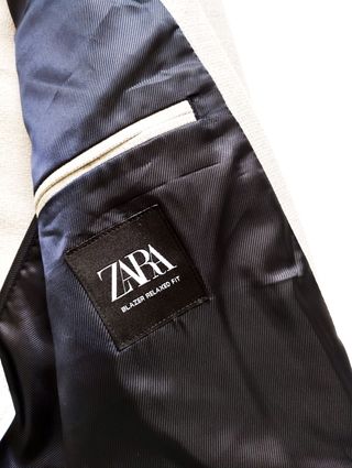 Blazer Zara Gris Hombre