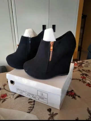 Scarpe con zeppa nere donna taglia 37