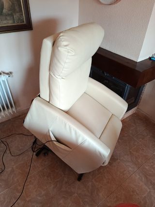 Sillón elevador de masaje, beige polipiel