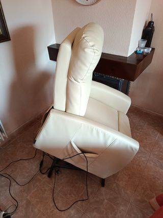 Sillón elevador de masaje, beige polipiel