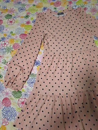 Vestido lunares rosa Inside Talla S