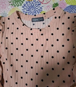 Vestido lunares rosa Inside Talla S