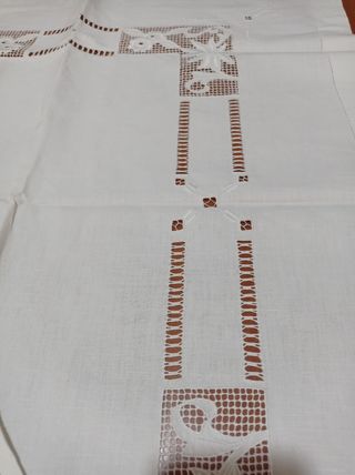 Lenzuolo matrimoniale vintage con 2 copri federe 