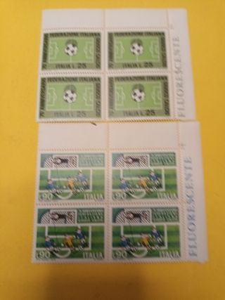 Francobolli Italia Calcio 75° Anniversario quartin
