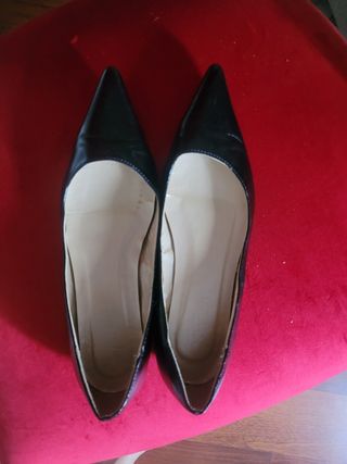 Zapatos planos negros Blanco
