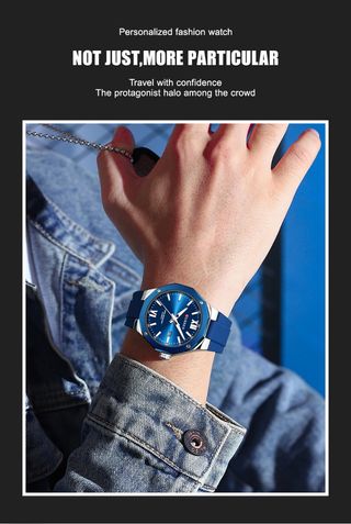 Reloj Curren Hombre Azul y Plateado