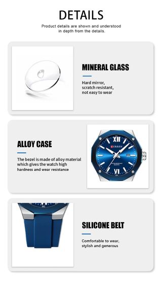 Reloj Curren Hombre Azul y Plateado