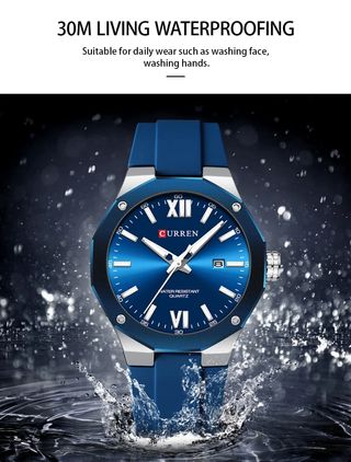 Reloj Curren Hombre Azul y Plateado