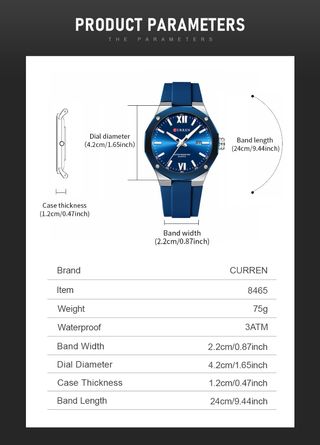 Reloj Curren Hombre Azul y Plateado