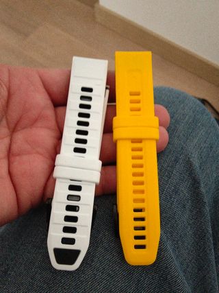 Dos Correas Garmin Quikfit 22mm Blancas y Amarilla