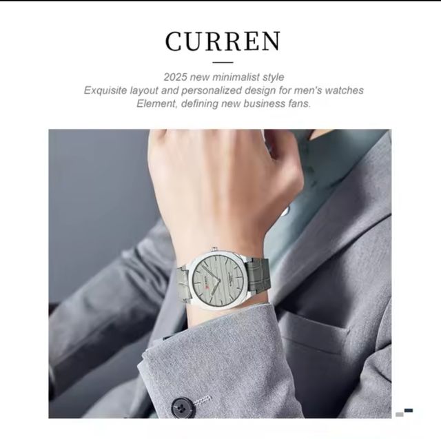 Reloj Curren Hombre Gris y Plateado