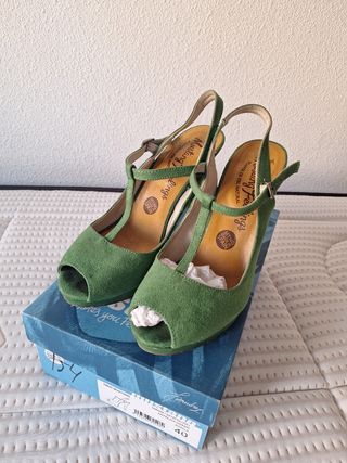 Sandalias Mustang Verdes Talla 40