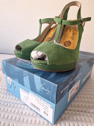 Sandalias Mustang Verdes Talla 40