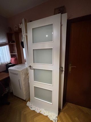 Puertas blancas con y sin cristal 72,5x220 cm