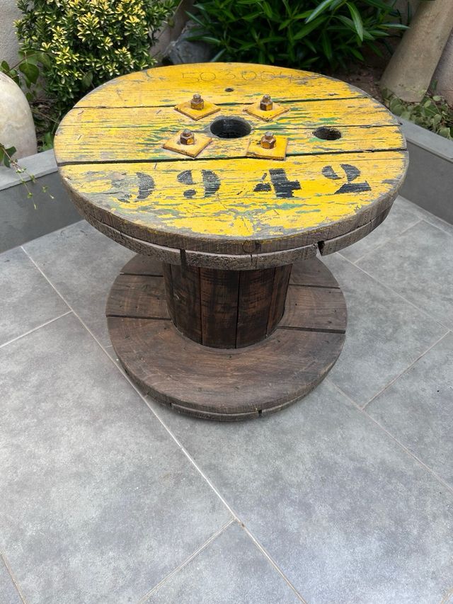 Bobina de cable industrial amarilla