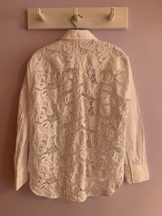 Camisa Zara bordada blanca