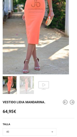 Vestido Juan Bernal Naranja