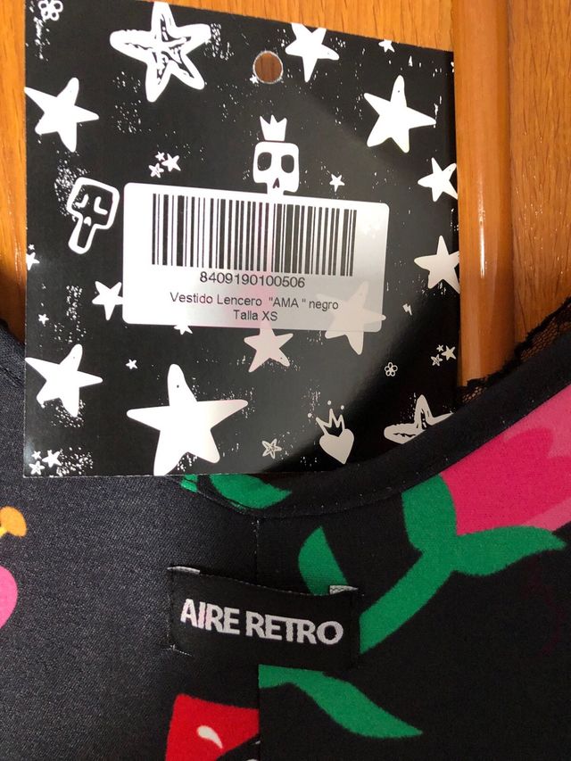 Vestido Aire Retro Negro Multicolor