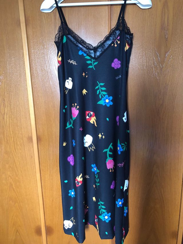 Vestido Aire Retro Negro Multicolor