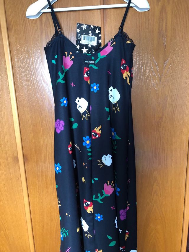 Vestido Aire Retro Negro Multicolor