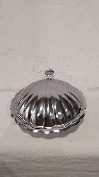 Mantequera/Joyero/Azucarero Plata Concha Antigua