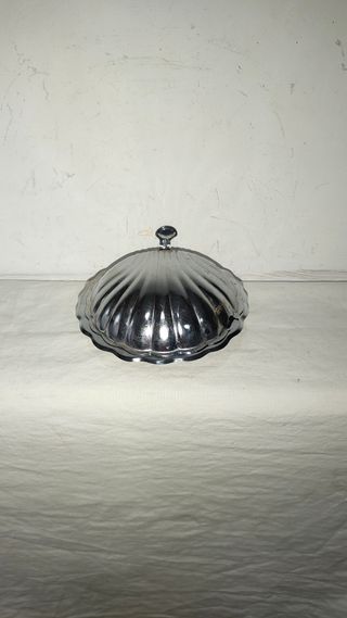 Mantequera/Joyero/Azucarero Plata Concha Antigua